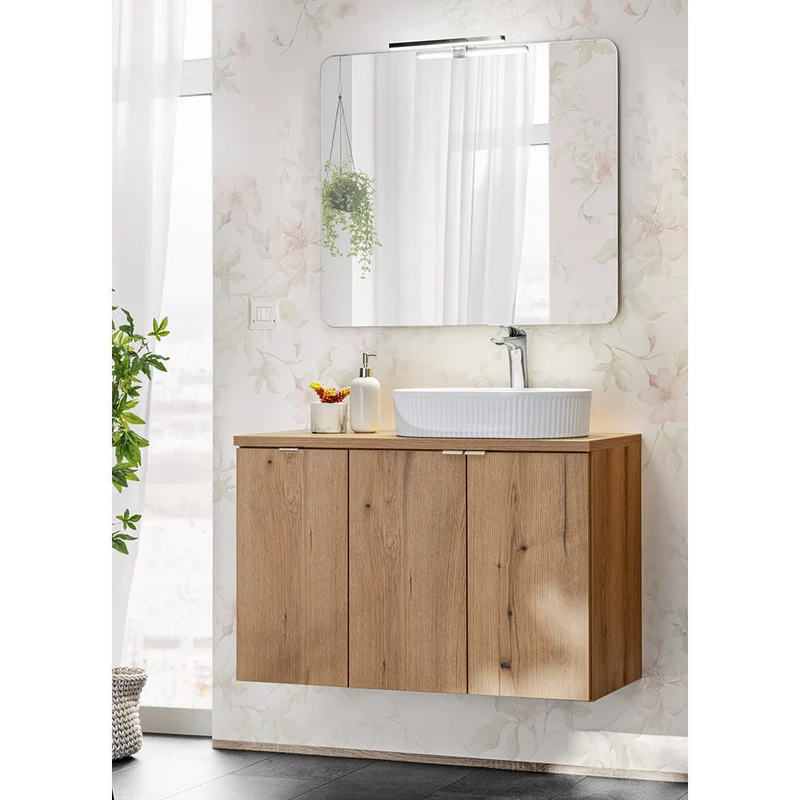 Tvättställ med spegel Skelbolu eklook [en.casa]