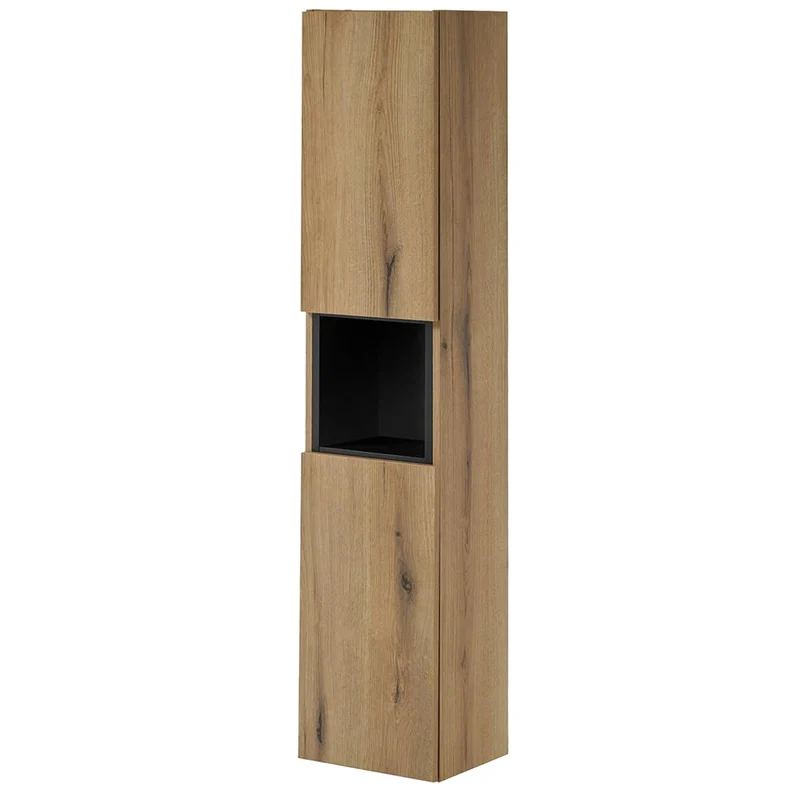 Högskåp Skelbolu med hyllinsats 30x140x25 cm eklook [en.casa]
