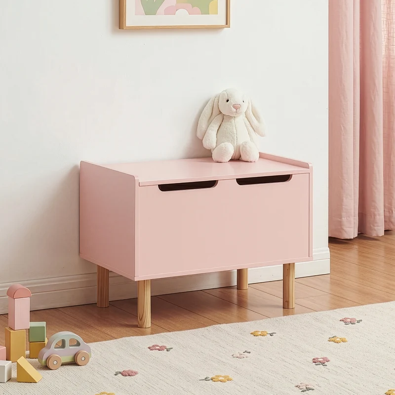 Leksakslåda Virer 60x40x45 cm Rosa [en.casa]