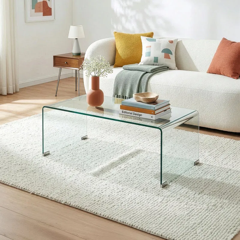 Soffbord Väsas 90x45x35 cm härdat glas [en.casa]