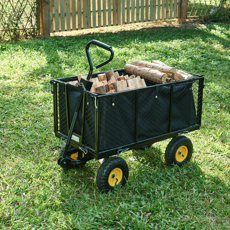 Bollerwagen Corropoli 112x51 cm max. 550kg Svart/Gul [pro.tec]