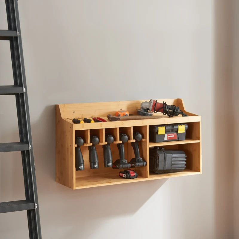 Verktygsorganisatör Gjemnes 86x25x45 cm bambu [en.casa]
