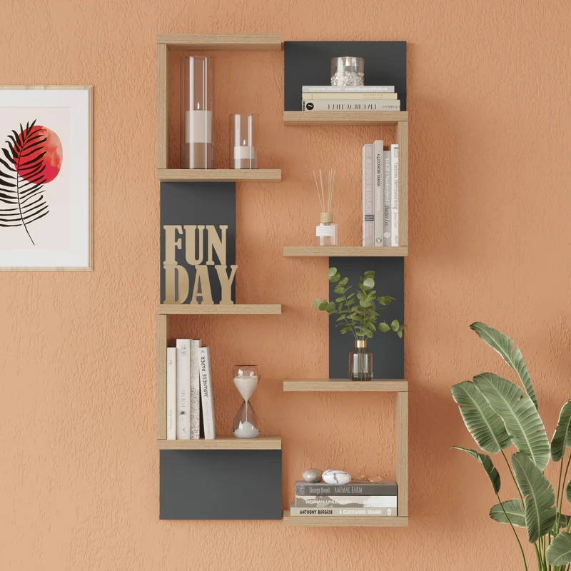 Väggmonterad hylla Omn 2-pack 93x24x15 cm [en.casa]