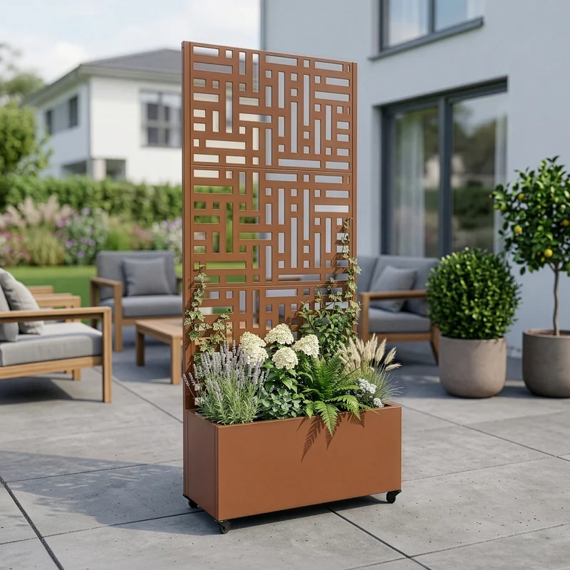 Avskiljare Bernalda med blomlåda [casa.pro]