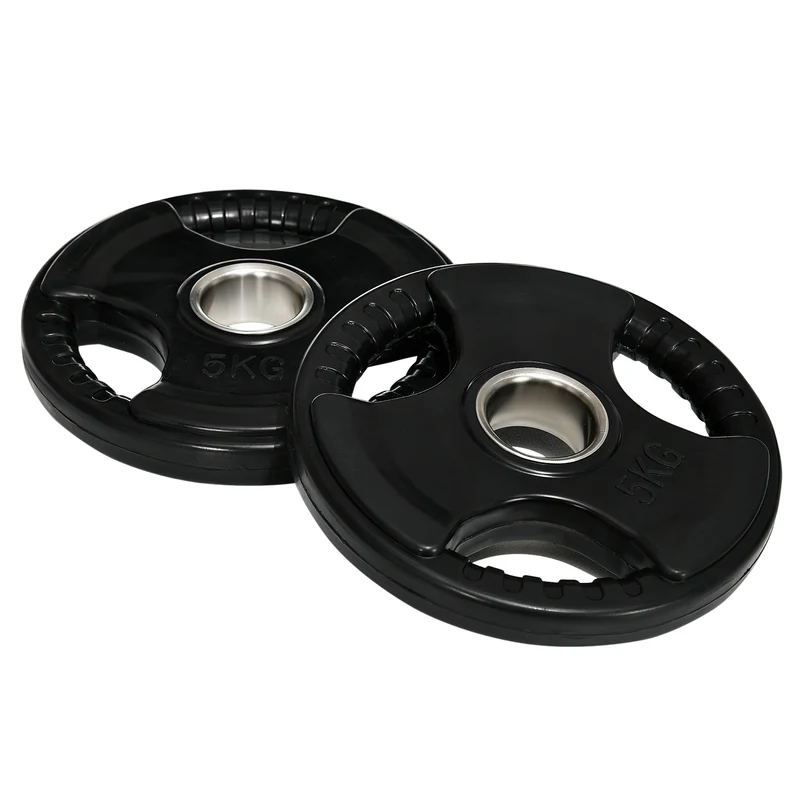 Pár 5kg pogumovaných olympijských kotoučů Tri-Grip