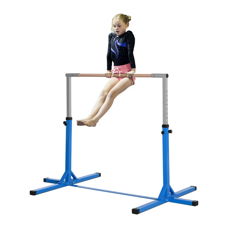 Nastavitelná gymnastická hrazda, nosnost 75 kg, ocel a dřevo