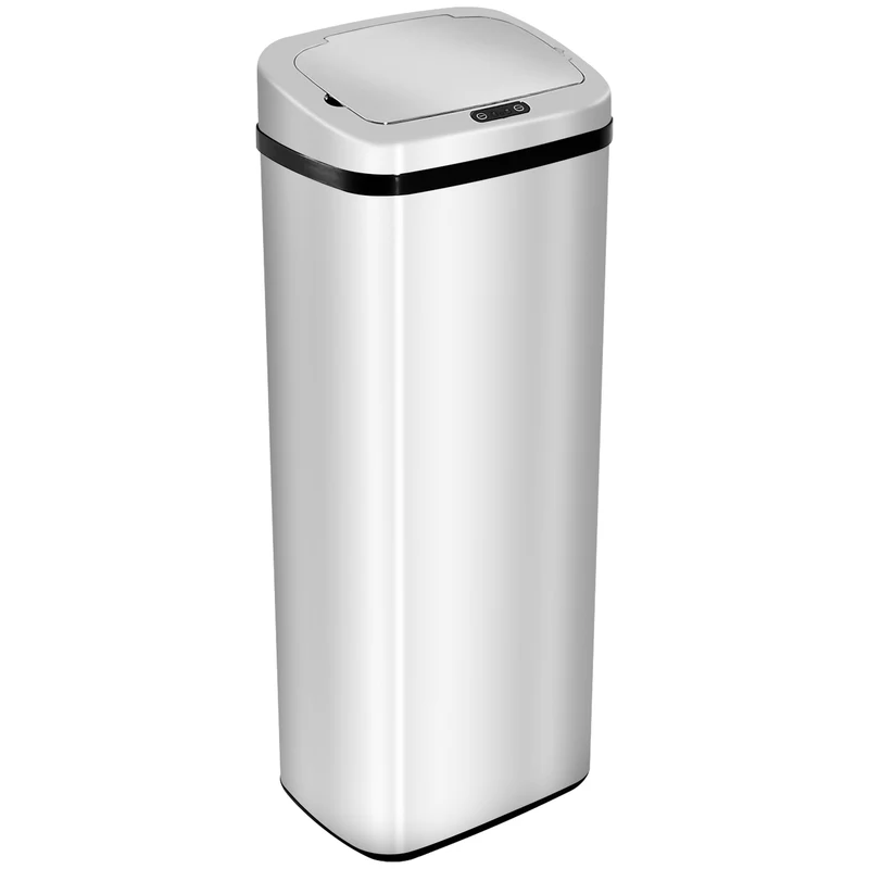 Kuchyňský koš se senzorem, nerezová ocel, 50L/68L, stříbrný