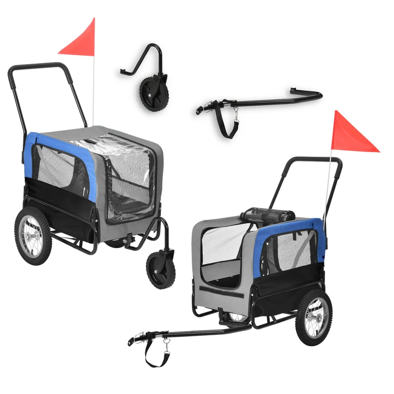Cykelkärra joggingvagn för hundar 1 stålram [pro.tec] välj modell
