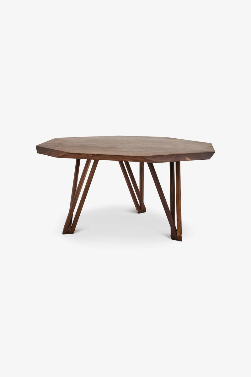 Coffee table JN02 'round' in walnut wood