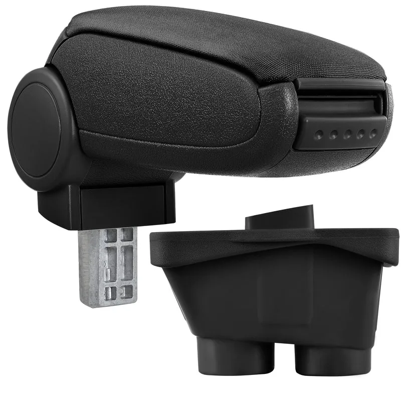 [pro.tec]® Armstöd till Peugeot 208 med integrerat fack - textil - svart