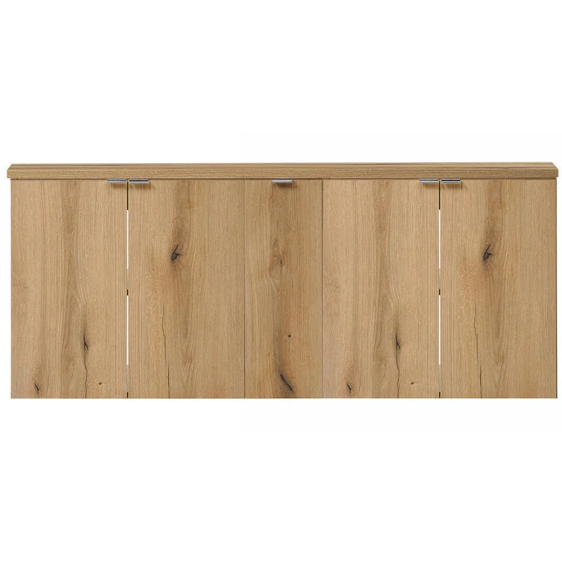 Dubbelhandfat Skelbolu 140x60x40 cm med dörrar och lådor ek [en.casa]