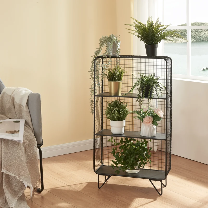 Stående hylla Volda metall 90x50x19 cm [en.casa]