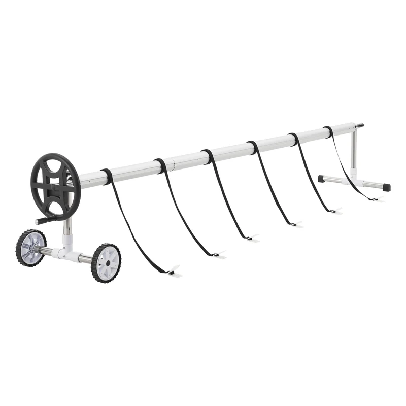 Poolupprullningsanordning Amorgo med hjul i aluminium [en.casa]