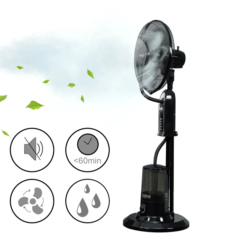 Dimfläkt 125x40x40cm 3 fläkthastigheter fuktfunktion med timer oscillerande funktion [in.tec]