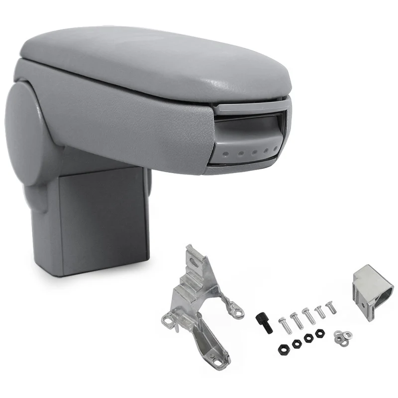 [pro.tec]® Armstöd till Golf IV / Bora / New Beetle med integrerat fack - konstläder - grå