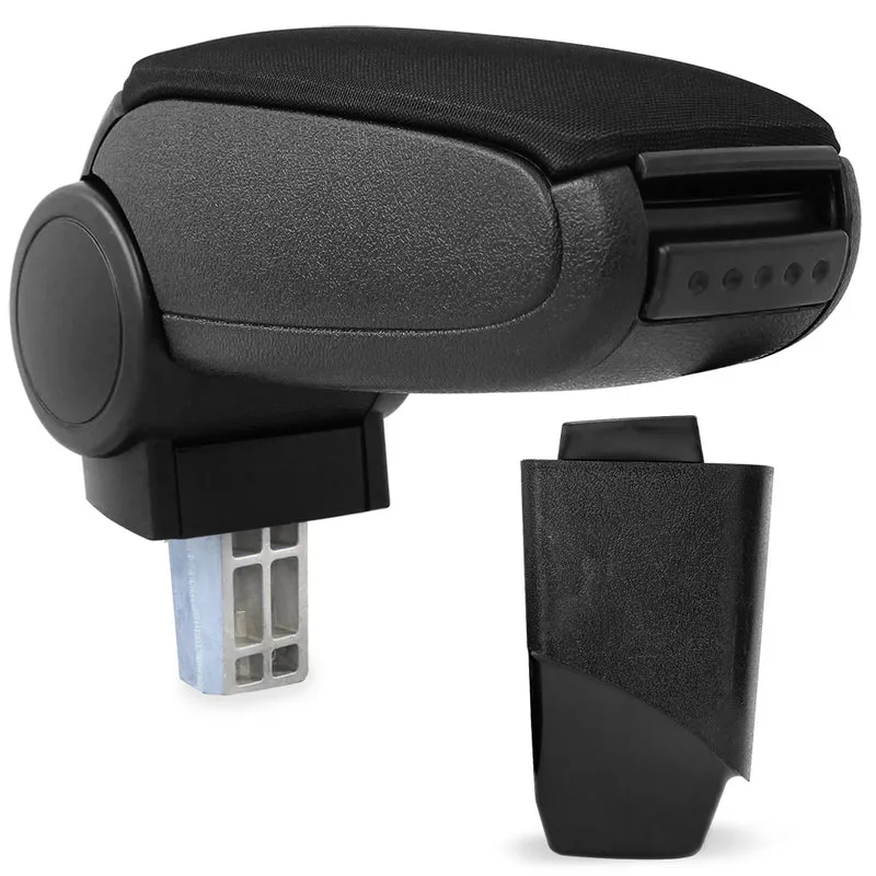 [pro.tec]® Armstöd till Peugeot 206 / 206 CC med integrerat fack - textil - svart