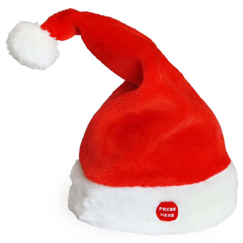 Dansande och sjungande tomte hatt 39cmxØ22cm [lux.pro]
