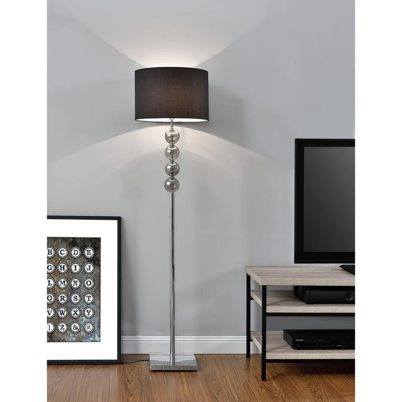 [lux.pro]® Elegant golvlampa - Spheridern 1xE27 - 60W - krom/svart
