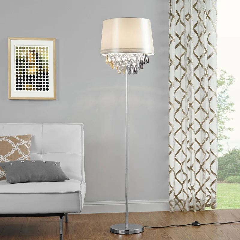 Elegant golvlampa - Royality 1 x E27 - 60W - vit/ krom