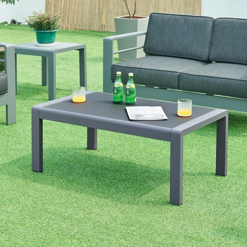 Trädgårdsbord Avise 100x60x40 cm antracit härdat glas [casa.pro]