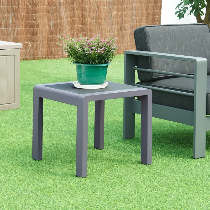 Trädgårdsbord Avise 46x51x51 cm sidobord antracit [casa.pro]