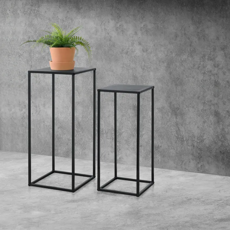 Soffbord/Sidobord Ulf set om 2 svart [en.casa]