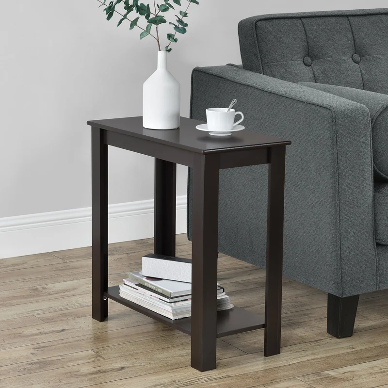 Soffbord Chur med hylla 61,3x60x30cm kaffefärgad [en.casa]