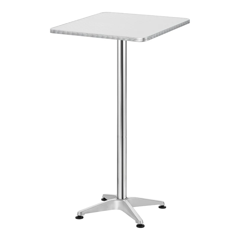 Barbord Järpen silver vikbar bordsskiva 75-115x60x60 cm [en.casa]