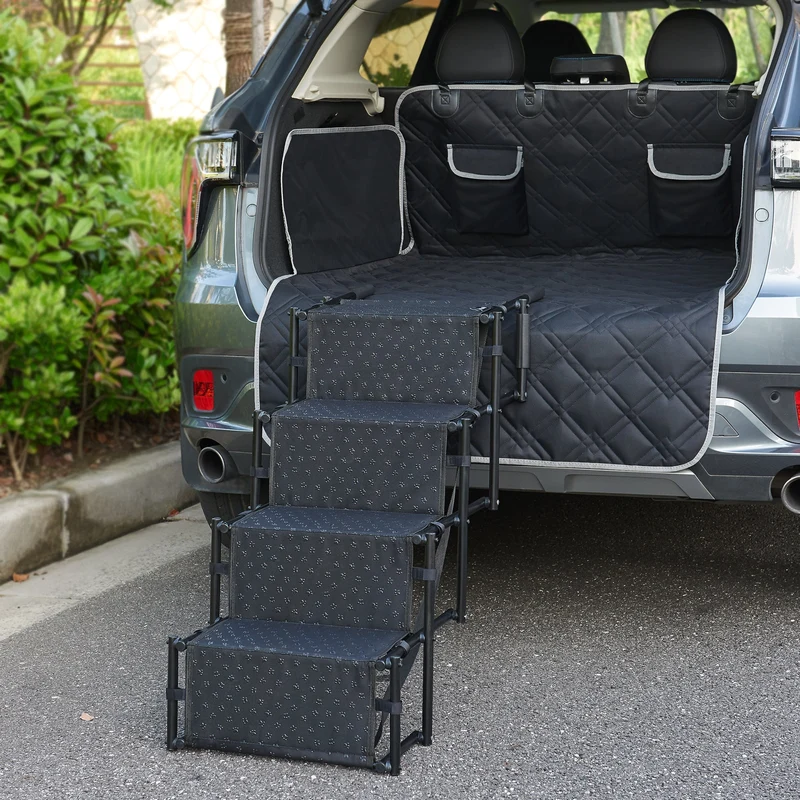 Colchester 4-stegs hundtrappa upp till 55 kg metall/polyester [en.casa]
