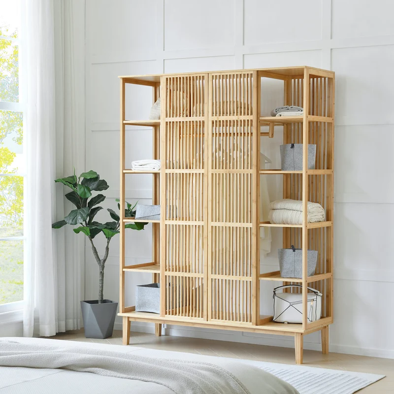 Klädhängare i bambu Hudiksvall 185x140x45cm [en.casa]