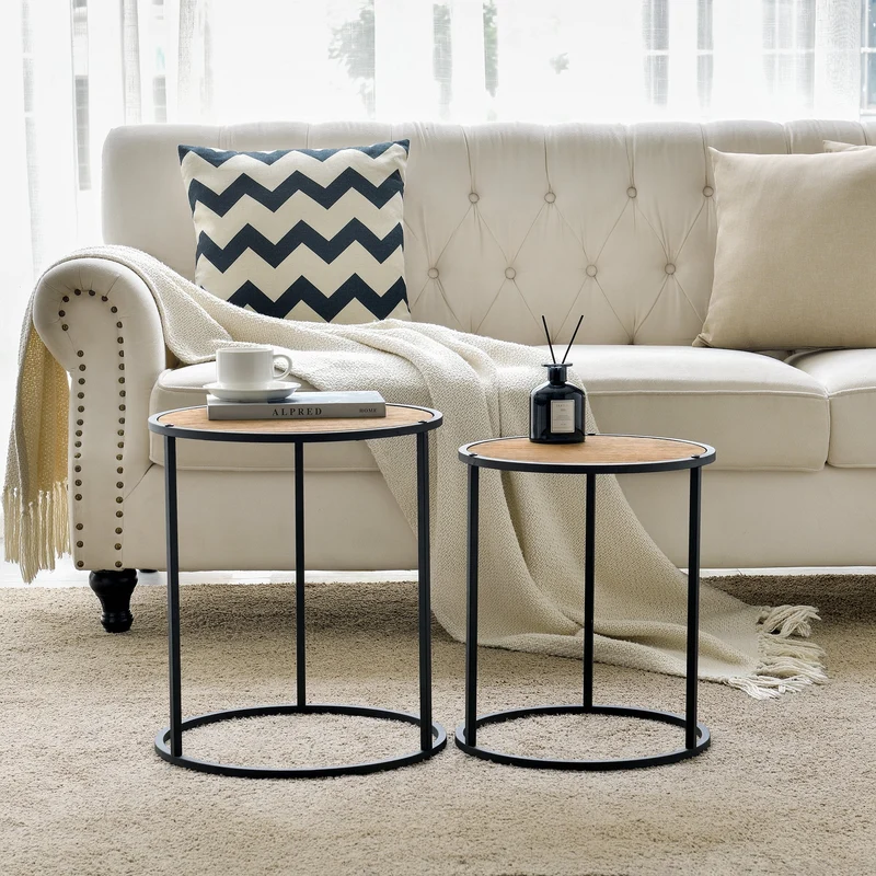 Soffbord set Moriusaq metall [en.casa]