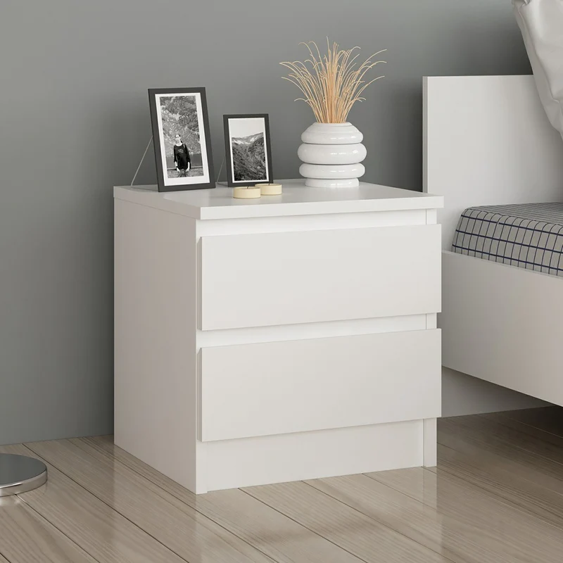 Fuglebjerg nattduksbord 42x40x37 cm vit [en.casa]