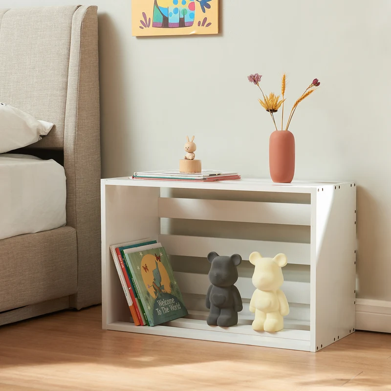 Sidobord Rønde 43x64x33 cm vit [en.casa]
