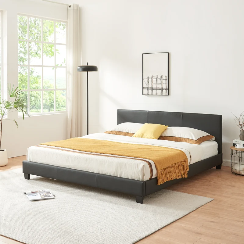 Corium® Kontinentalsäng Flen - konstläder (180 x 200 cm) - svart