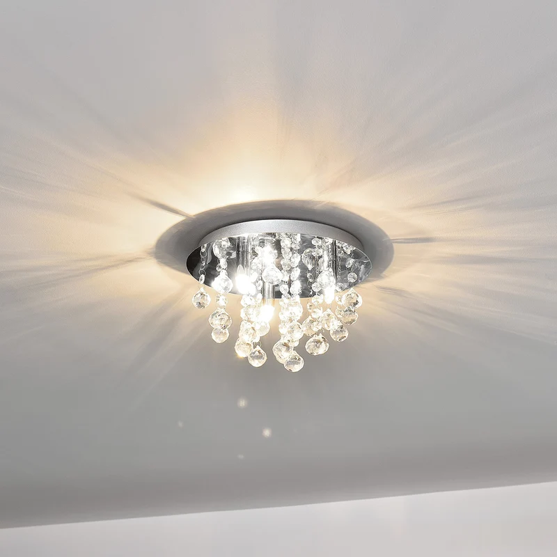 [lux.pro]® Stilig plafond - Trio-Ø28cm-metall-plast kristall-krom / silver