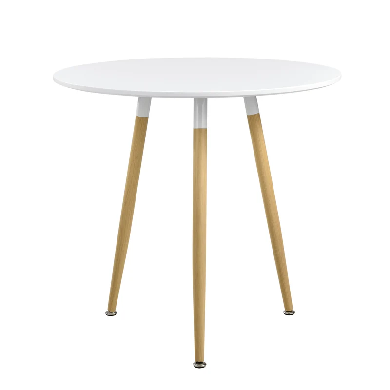 [en.casa]® Matbord Camille-ø80x75cm-vit