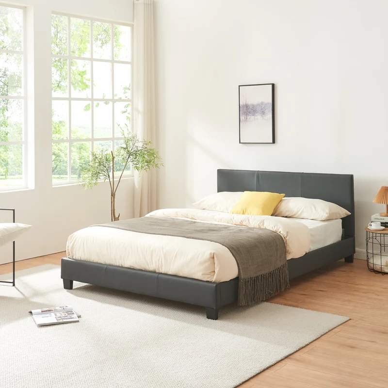 Corium® Kontinentalsäng Haugesund- konstläder - (140 x 200 cm) - mörkgrå
