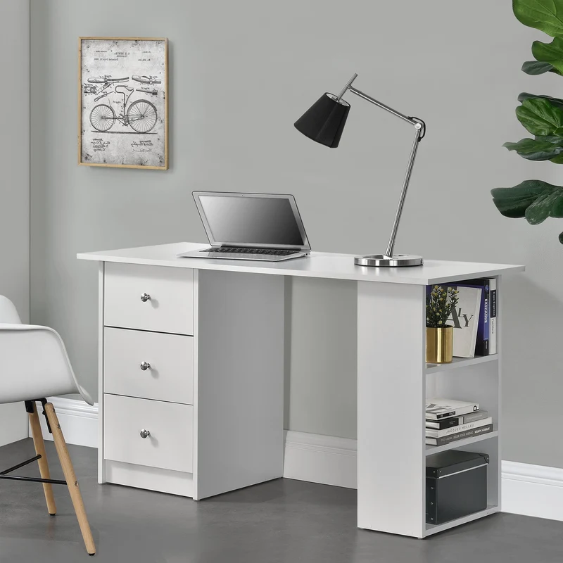 Skrivbord Lemberg 120x49x72 cm vit [en.casa]