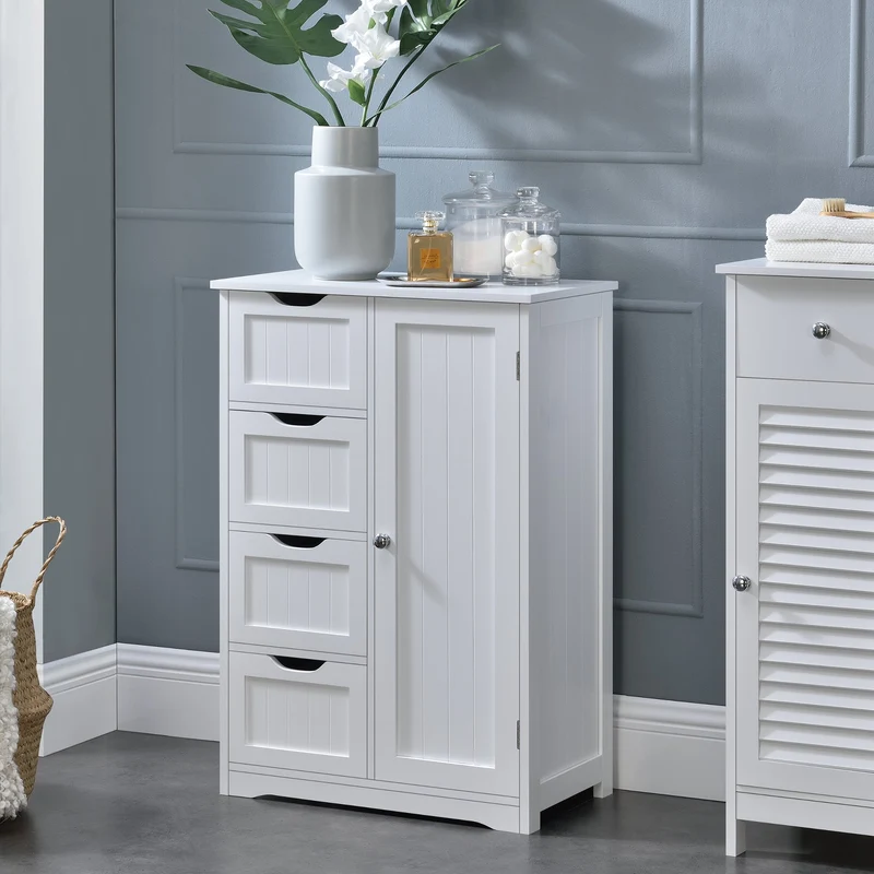 [en.casa]® Badrumsskåp-81x55x30cm-vit