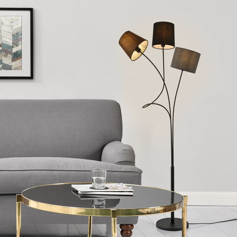 Golvlampa Treviso 146cm metall textil [lux.pro]