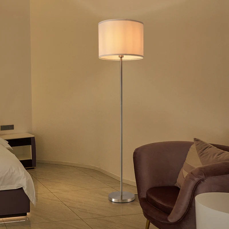 Golvlampa Tamworth 161 cm metall textil vit [lux.pro]