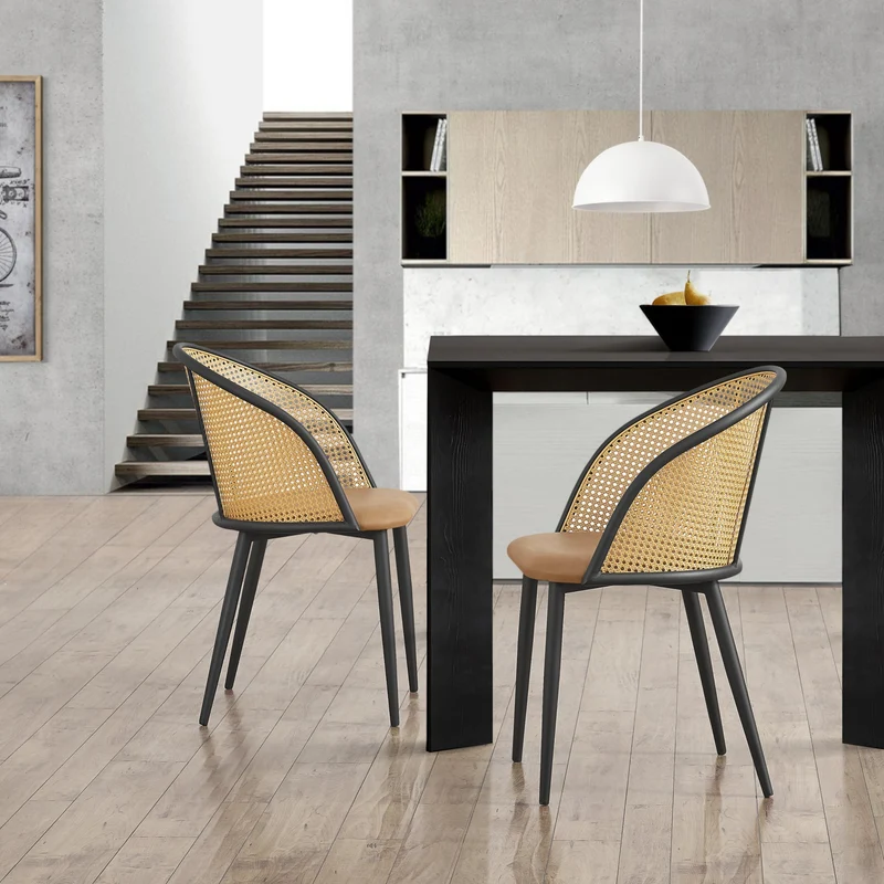 Stol Gagnef set om 2 rotting metall 82x56x55 cm [en.casa]