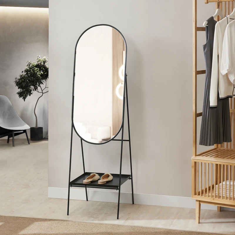 Perano stående spegel med hylla 160 x 46 cm [en.casa]