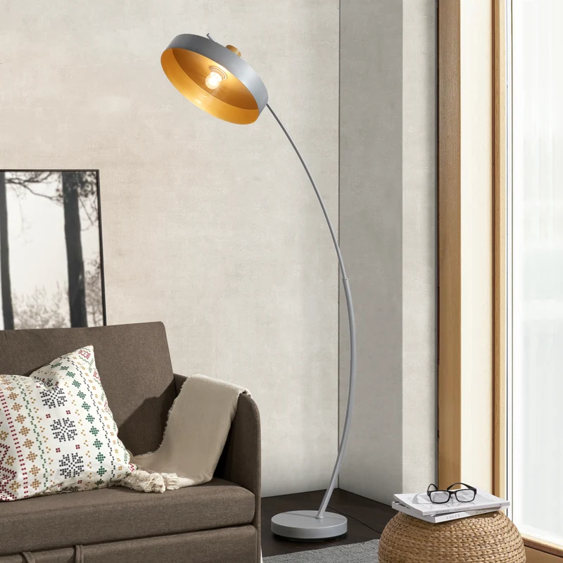 Golvlampa Stafford 159x75x35 cm metall grå [lux.pro]