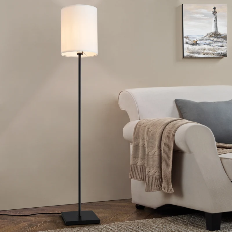Golvlampa Solna Ø28x157,5 cm textil vit [lux.pro]