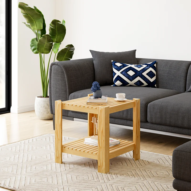 Soffbord Malax 54x54x45 cm furu [en.casa]