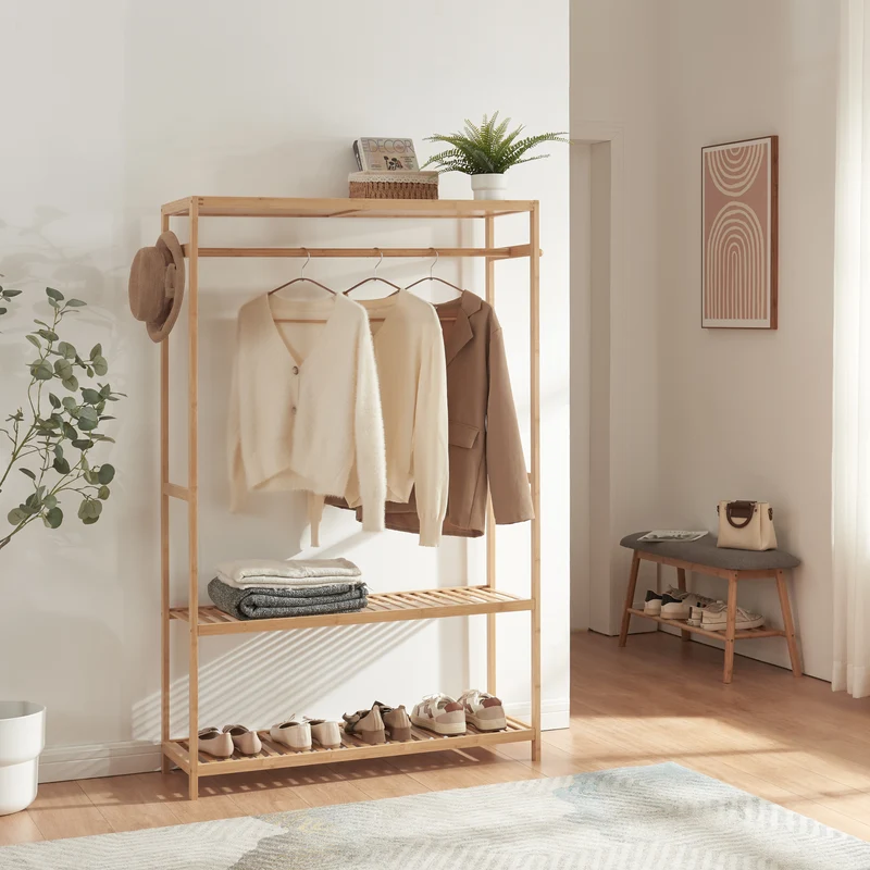 Klädhängare Herøy 165x100x35cm bambu [en.casa]