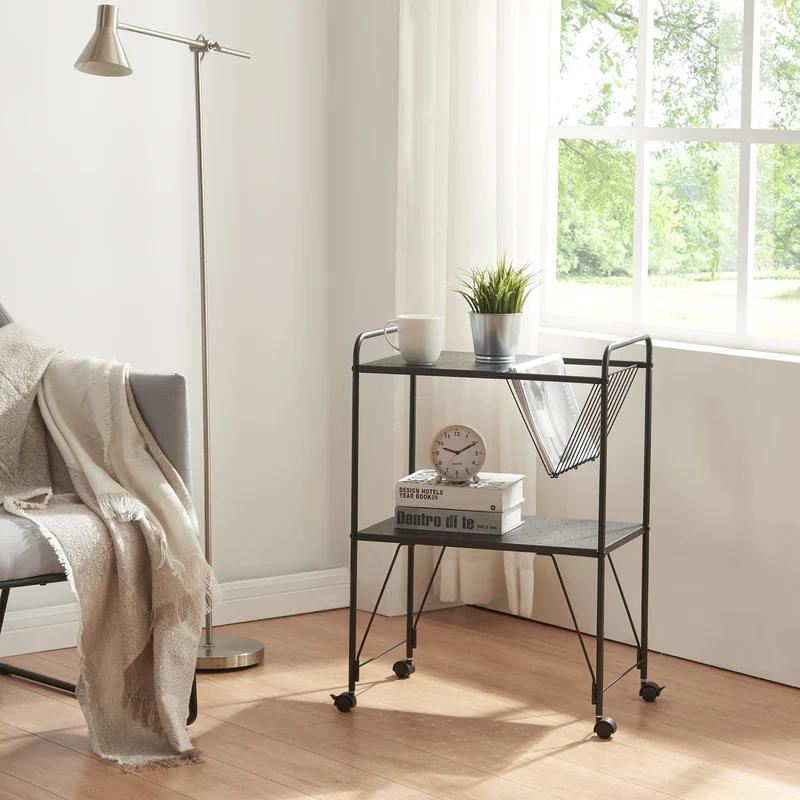 Serveringsvagn Austrheim 73x50x33cm svart [en.casa]