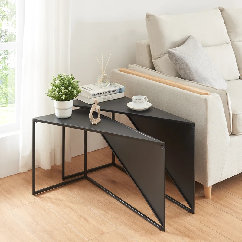 Sidobord Kungsör set om 2 metall [en.casa]
