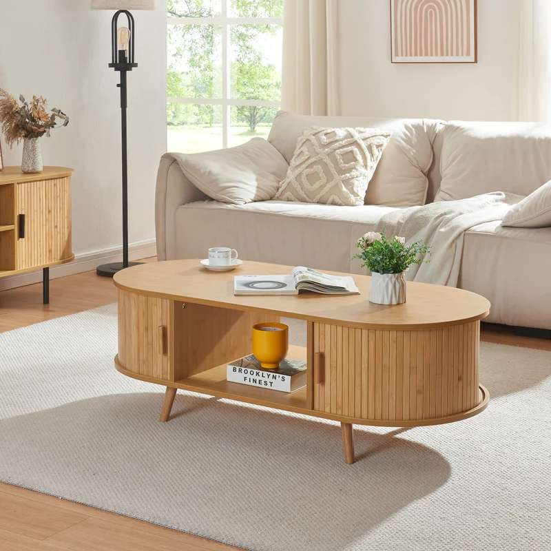 Soffbord Nordkapp 120x55x40 cm bambu [en.casa]